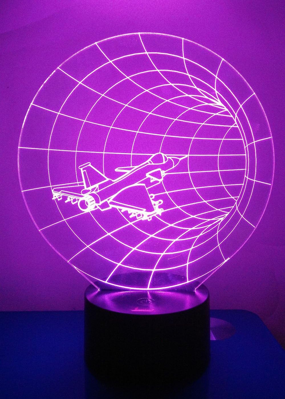 3D Illusion Night Light - Loveboat LED Lamp with 7 Color Changing Acrylic Base & USB Charger - Perfect Home Decor & Gift