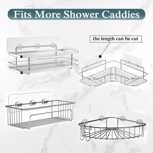 EAGMAK Transparent Shower Caddy - No Drilling Adhesive Soap Holder | 2-Pack Bathroom & Kitchen Storage