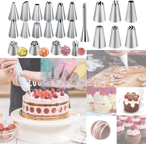 Cake Decorating Kit,Piping Bags and Tips Set,Cake Decorating Supplies,Frosting Piping Kit,Cake Baking Supplies for Beginners (66PCS)