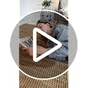 Natural Jute Area Rug 5x5 Square - Bohemian Rustic Indoor Carpet