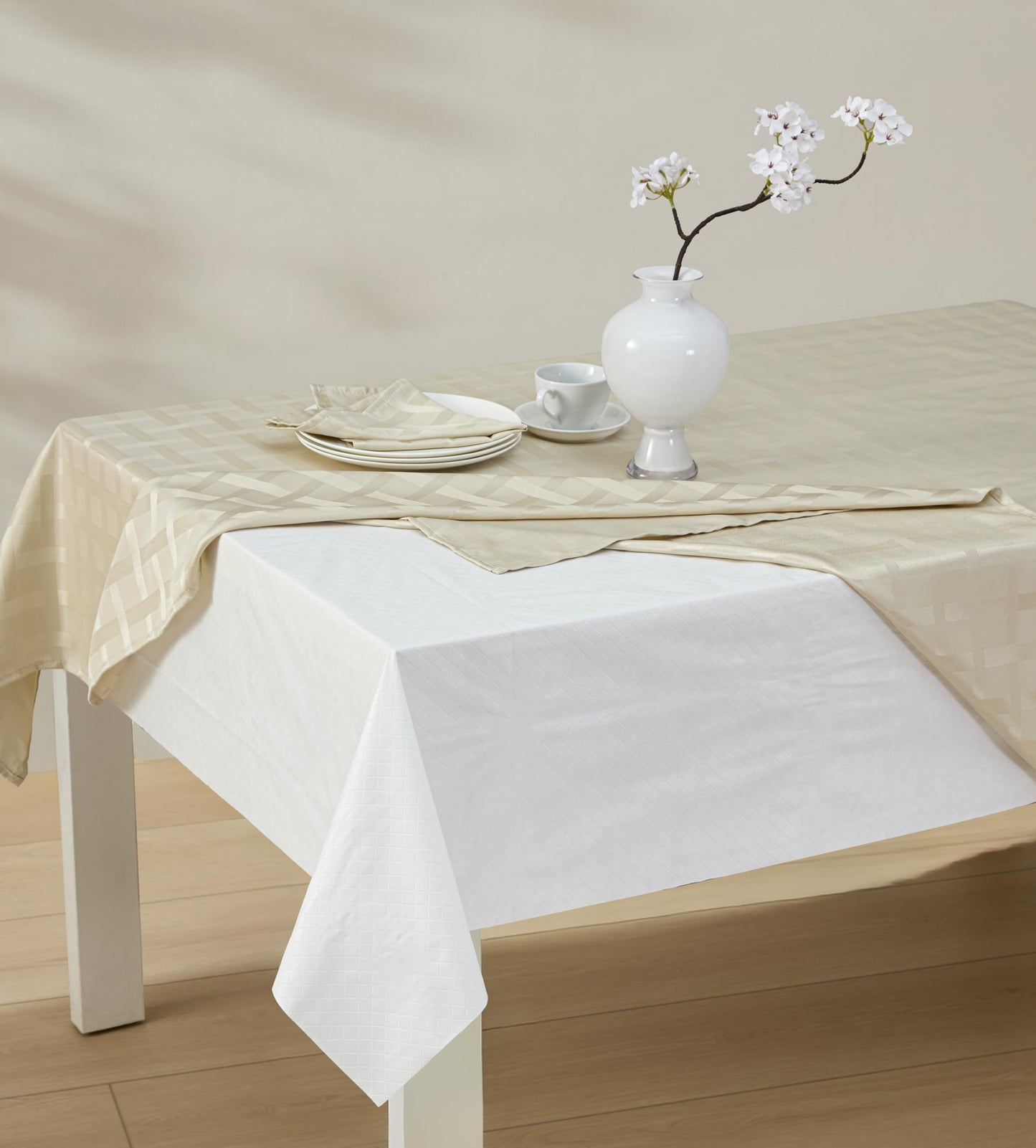 Newbridge Quilted Waterproof Cut to Fit Table Pad Protector with Flannel Backing, Heat Resistant, Wipe Clean, Cushioned Pad Protects Table from Spills and Scratches, 52" x 70"