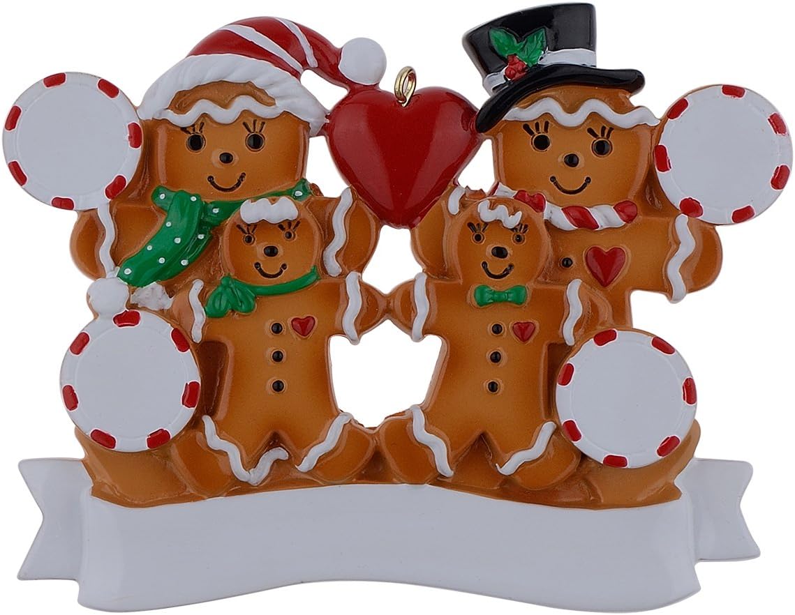 Personalized Gingerbread Couple Christmas Ornament - Family of 2 Keepsake Gift