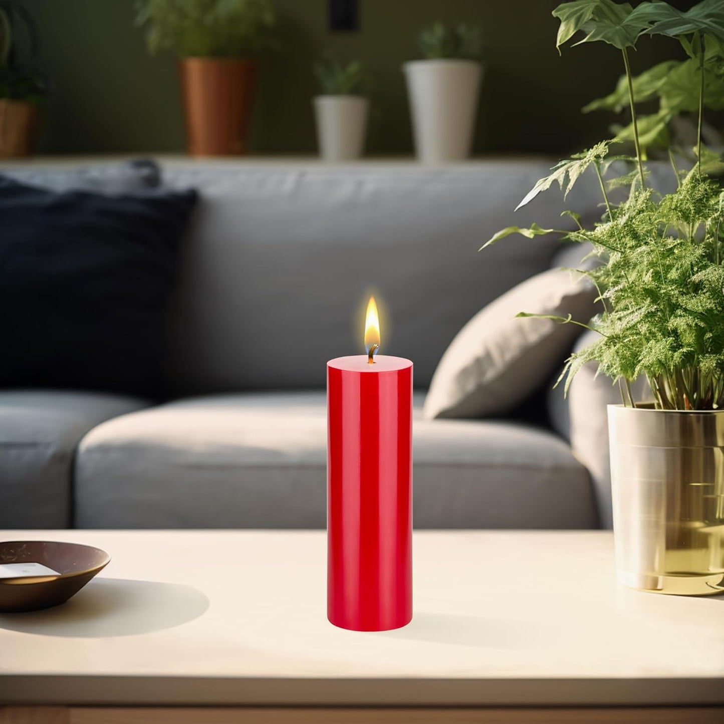 Unscented Black Pillar Candle - 2x6 Inch Hand Poured Premium Wax for Home Décor & Events