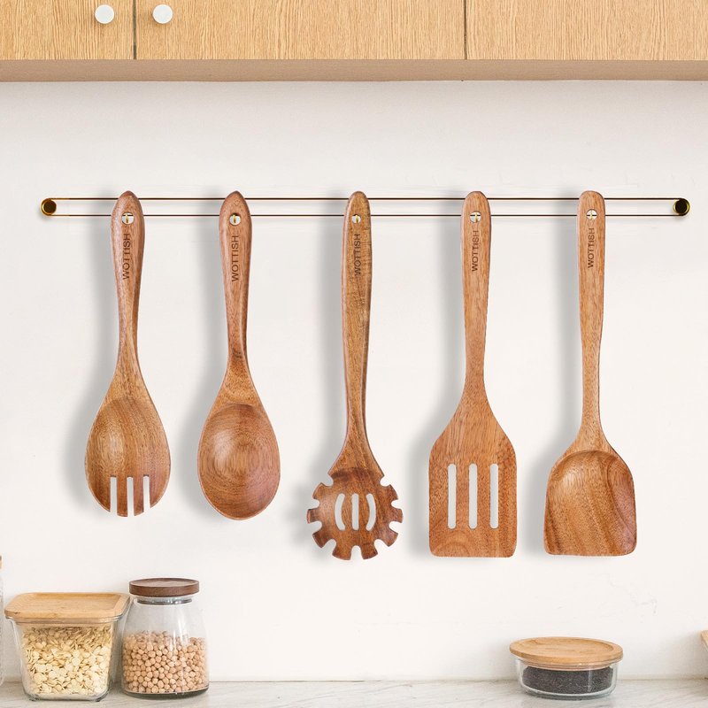 Wooden Spoons for Cooking,Wooden Cooking Utensil Set,10-Piece Wooden Kitchen Utensil Set with Wooden Spoons(A10)