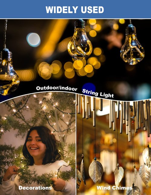 Big Outdoor Light Clips: 24 Pack Waterproof UV-Resistant String Light Hooks - Wall Clips Wire Holder for Indoor/Outdoor Decoration, Christmas, Halloween