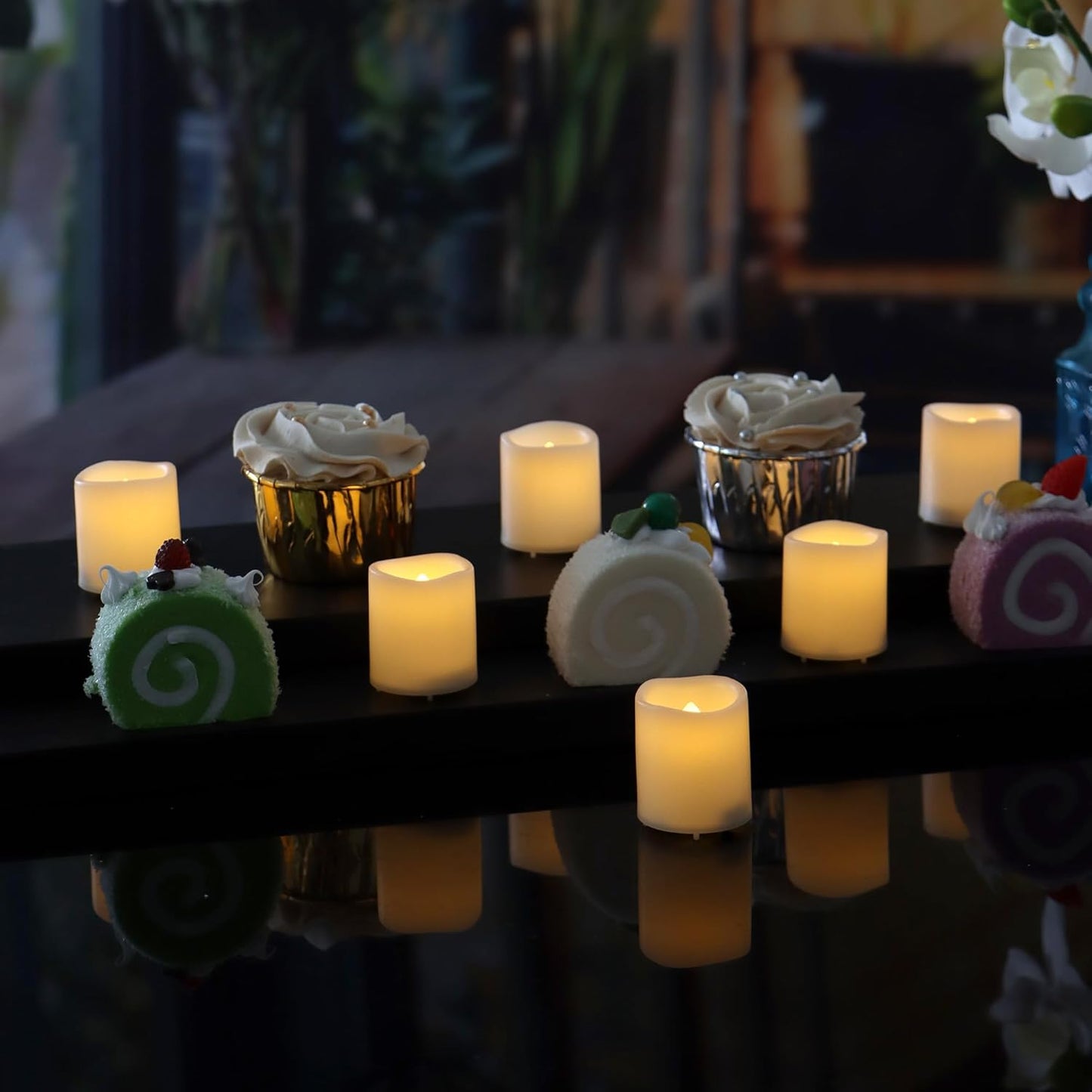 12 PCS LED Flameless Votive Candles - Long-Lasting Battery Operated with 120+ Hours Life