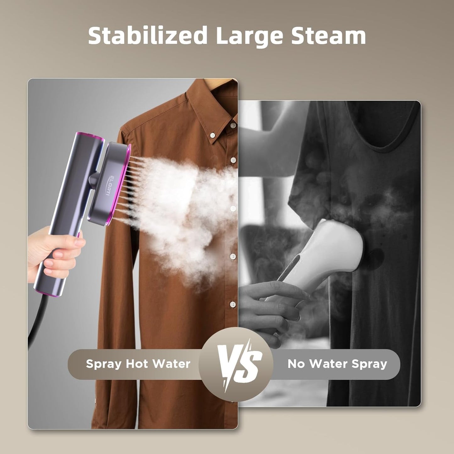 Skiennix Travel Steamer | 2-in-1 Handheld Garment Steamer & Iron | Fast 15s Heat-Up, 1200W, Rose Red