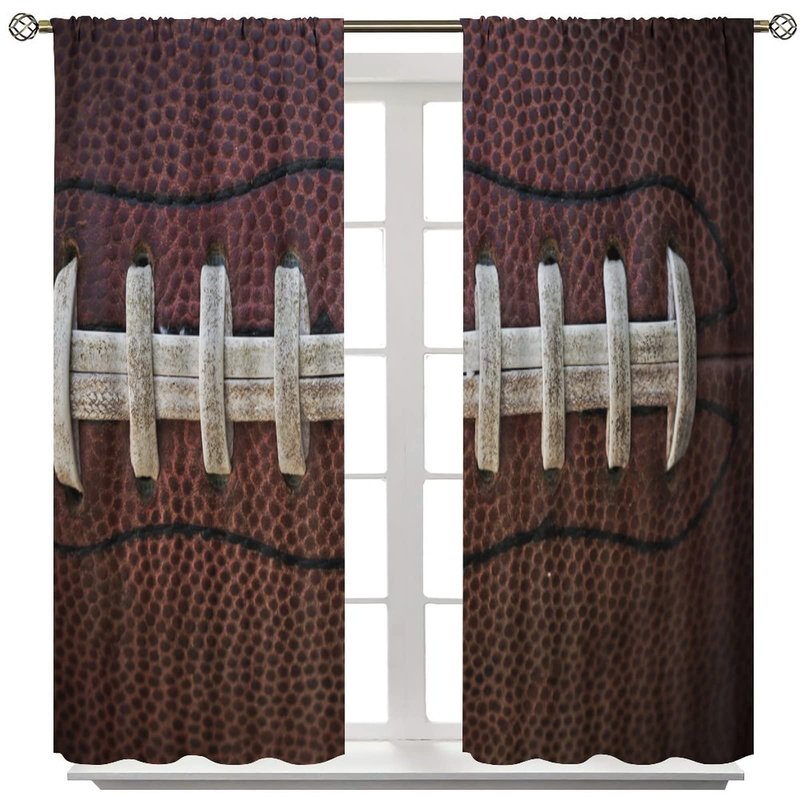 JESTRONRY American Football Blackout Curtain,Rugby Football Traditional Sport Close Up Window Treatments Curtains for Boys Kids Teens Men Bedroom Living Room Home Decor W42xL45in