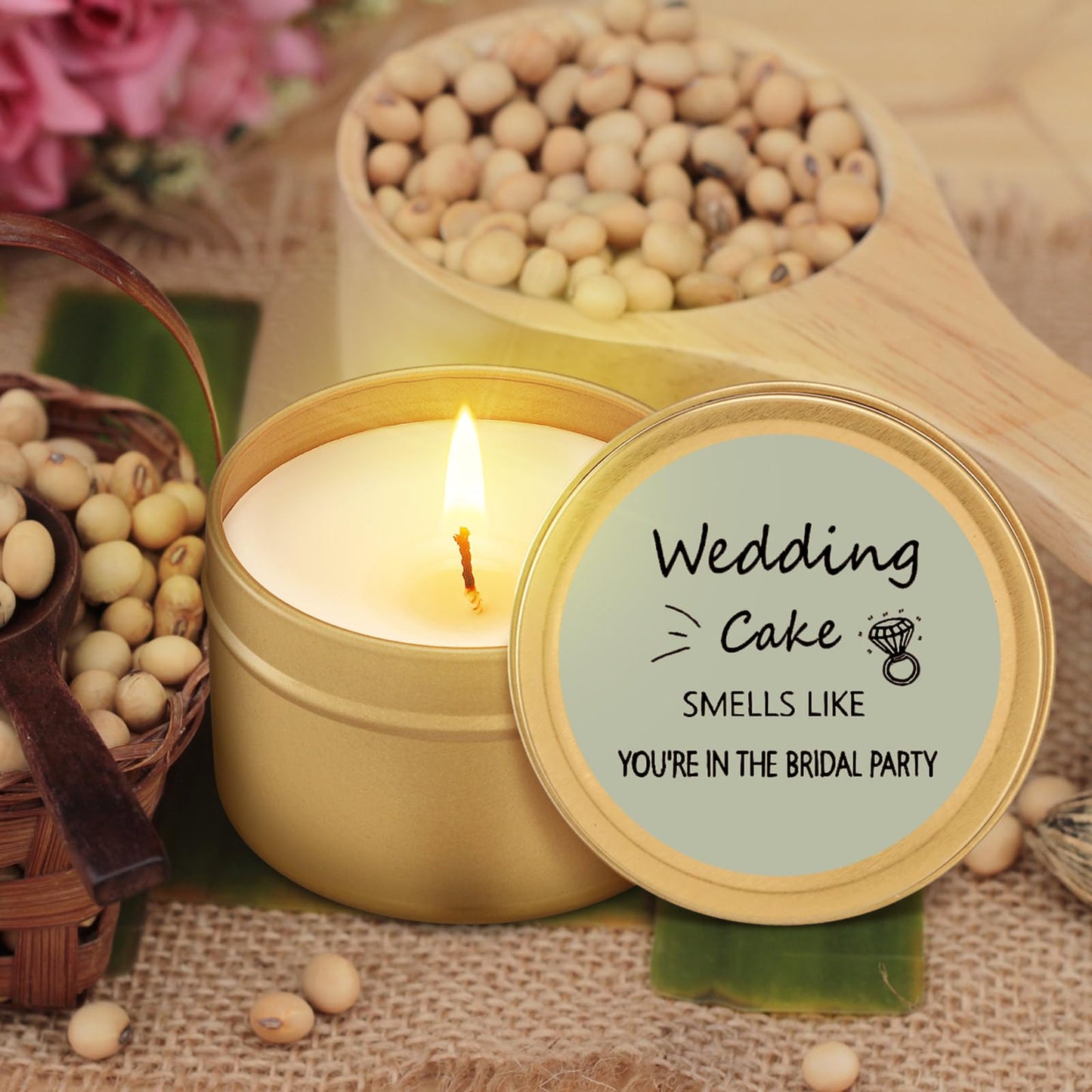 Conelist 8 Pcs Bridesmaid Proposal Gifts Smells Like You're in The Bridal Party Candles Bridesmaid Gifts Natural Soy Wax Candles for Bridesmaid Best Friends Wedding Gifts (Light Green,Stylish)
