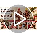 KOWINDA Brown-Star Christmas Tree Trivet Set with Stand – 5 Foldable Wooden Heat-Resistant Tree Coasters