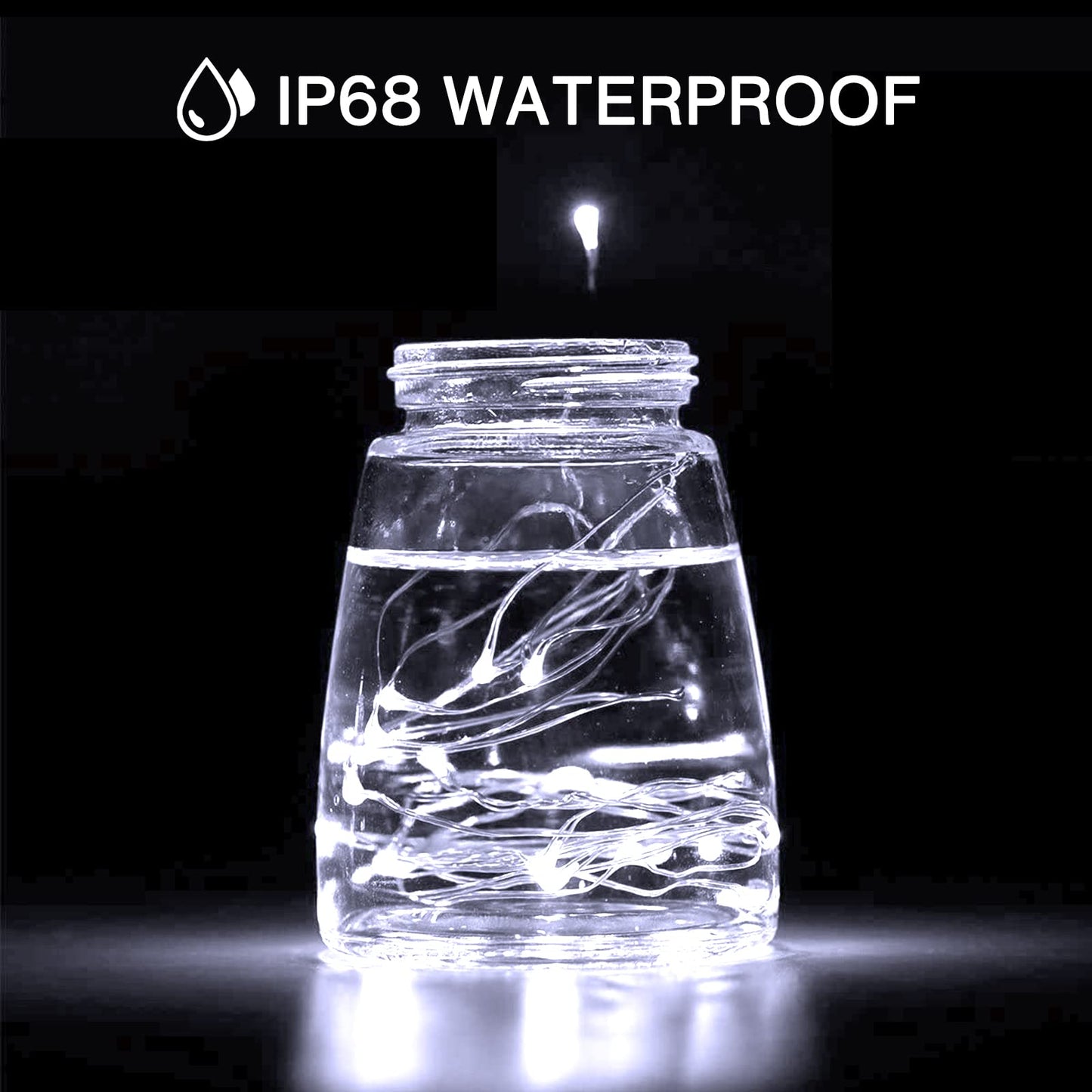 Olafus 16 Pack Fairy Lights Battery Operated, IP68 Waterproof Mini String Light, 7ft Small LED Bottle Light for Wedding Vase Centerpieces Table Decorations Christmas Indoor Party Jars Gift Cool White