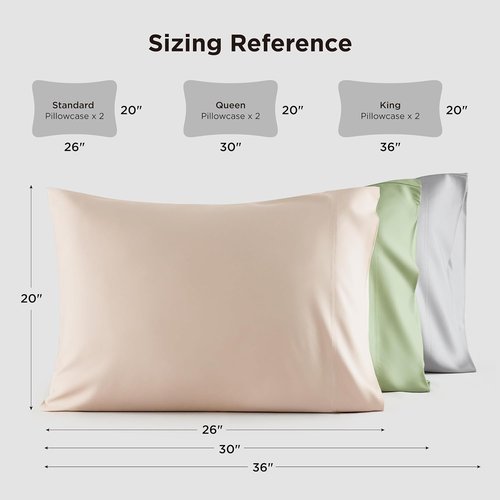 Bedsure Cooling Pillow Cases - Set of 2 Soft Rayon Bamboo Queen Pillow Covers | 20x30 Inches
