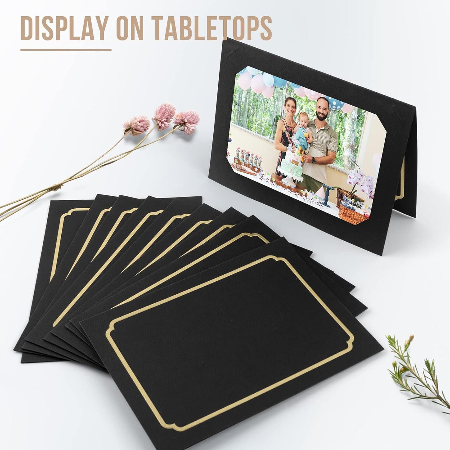 Golden State Art, Pack of 100, 6x8 or 8x10 Photo Folders, Cardboard Picture Frame, Paper Frame Cards, Greetings/Invitation Special Events: Graduation, Christmas, Wedding(Ivory)