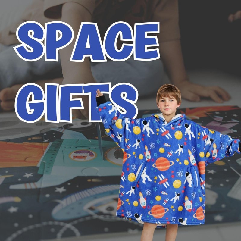 Huglanket Space Gifts, Oversized Wearable Blanket Hoodies, 27 Inches Length, Gifts for Birthday, Christmas, and so on