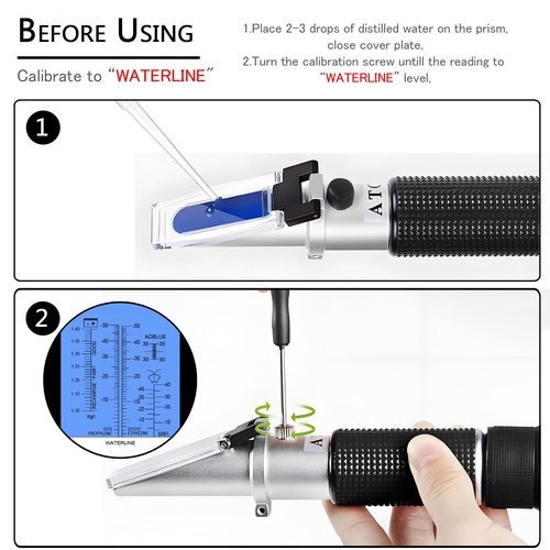 Antifreeze Refractometer,V·RESOURCING Hand-Held Anti Freeze Tester for Car Coolant Adblue Antifreeze System, Glycol Propylene,Glycol Ethylene,Battery Acid,Coolant Windshield Fluid