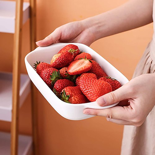 Foraineam Bakeware Set - 4 White Porcelain Baking Dishes | 7.5 x 5 Inch Rectangular Pans for Cooking & Banquets