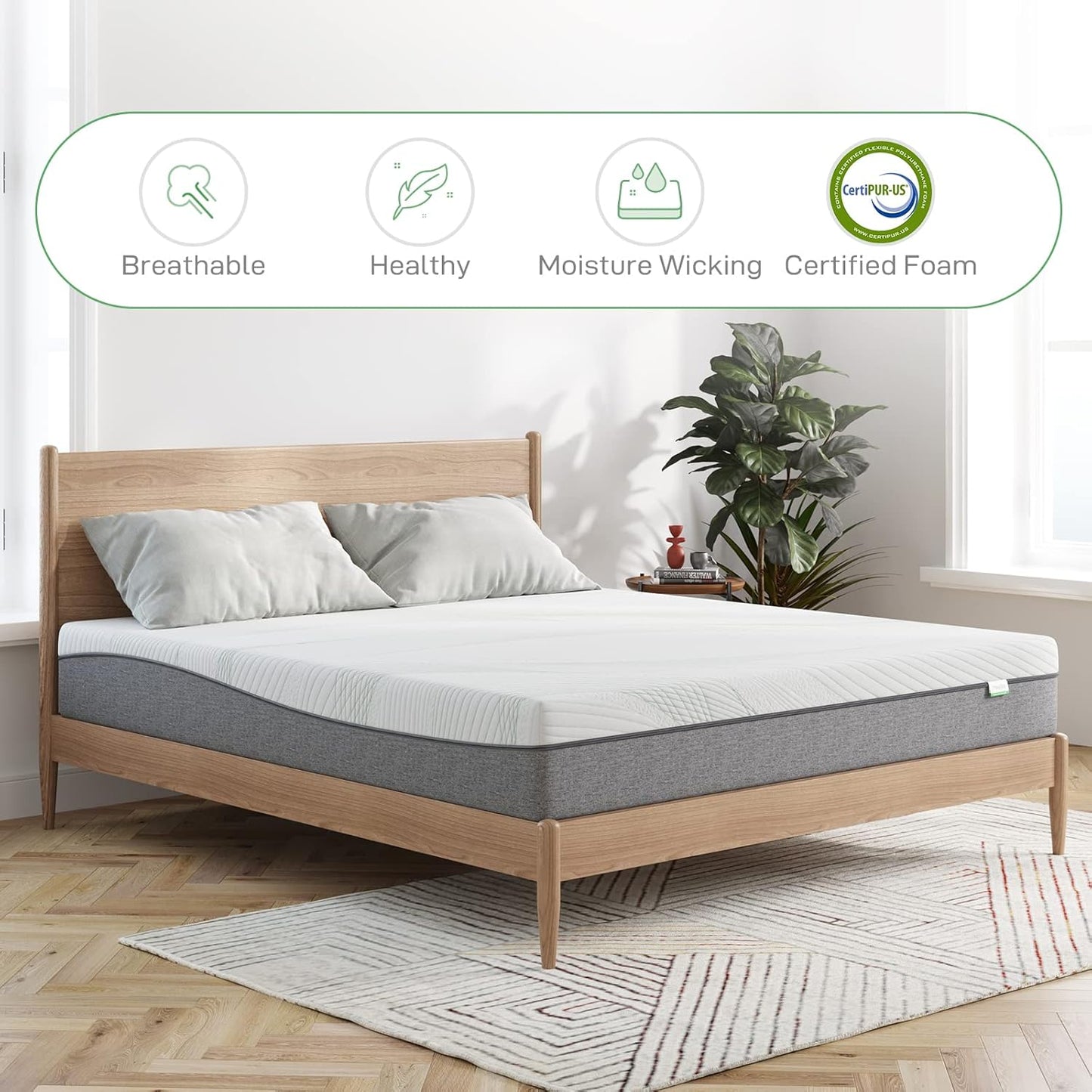 Novilla Gel Memory Foam Mattress - 10-Inch California King Size for Pressure Relief | CertiPUR-US Certified