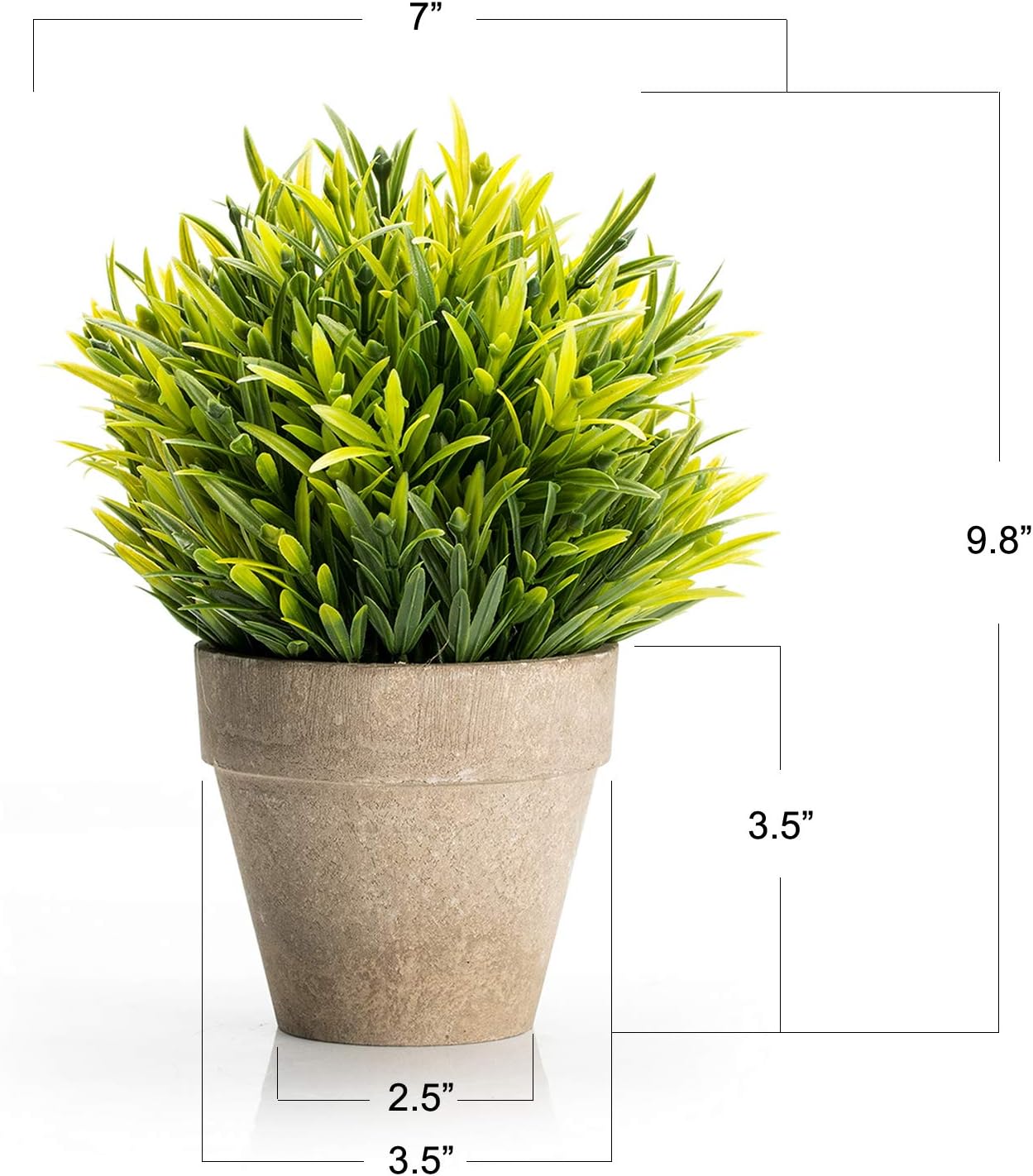 Mini Sage Green Boxwood Topiary - Artificial Potted Plant for Home & Office Decor