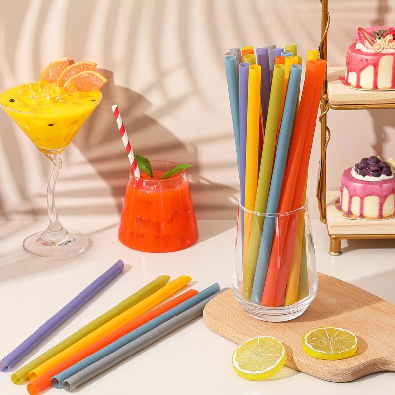 Tessco for you 600 Pcs 9.84 Inch Jumbo Smoothie Straws Bulk 10 mm Large Plastic Disposable Bubble Tea Straws Wide-Mouthed Individually Wrapped for Tall Homemade Milkshakes Drinking(Colorful)