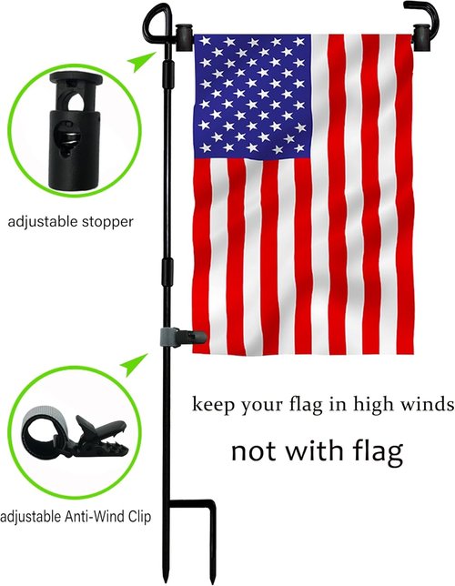 Garden Flag Pole Stand Holder - Waterproof & Durable with Flag Stopper | Perfect for Outdoor Yard Decor