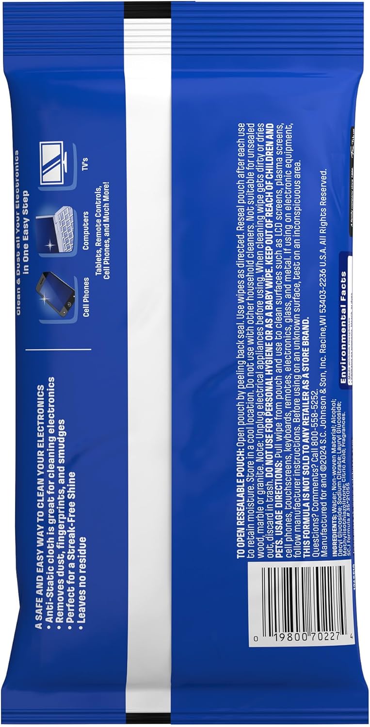 Windex Electronic Cleaning Wipes - Pre-Moistened Screen Wipes for TVs & Phones | 25 Count (Pack of 3)