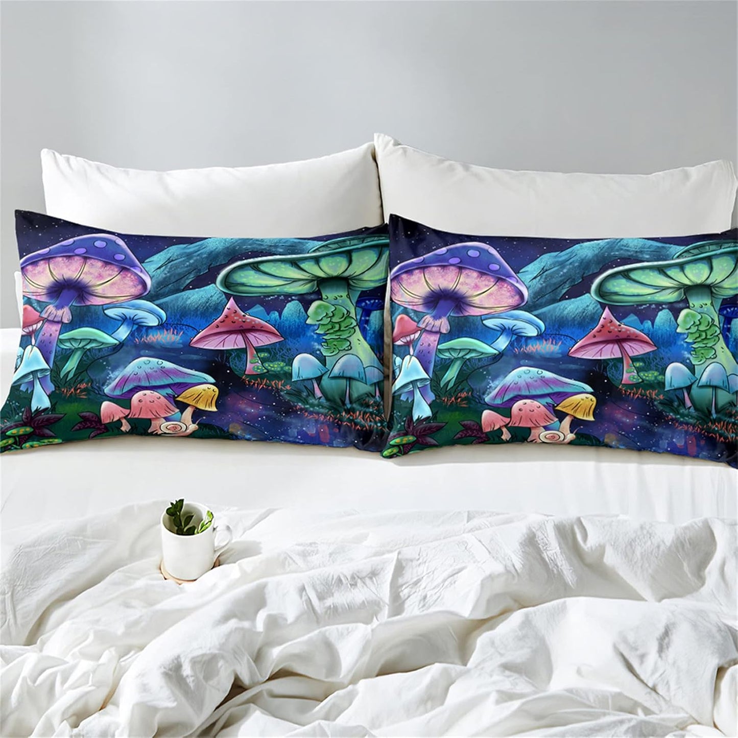 Cute Cartoon Dinosaur Bedding Set, Ultra Soft Full Size Comforter Set for Boys, Lovely Dinosaur Printed Comforter for Kids Teens, Dark Blue Microfiber Quilt for All Season 3Pcs with Pillowcases