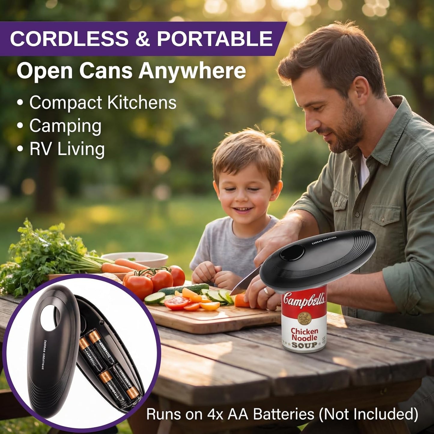 Skiennix Electric Can Opener - One Touch Automatic, Smooth Edge Design | Ideal for Seniors & Arthritis Relief