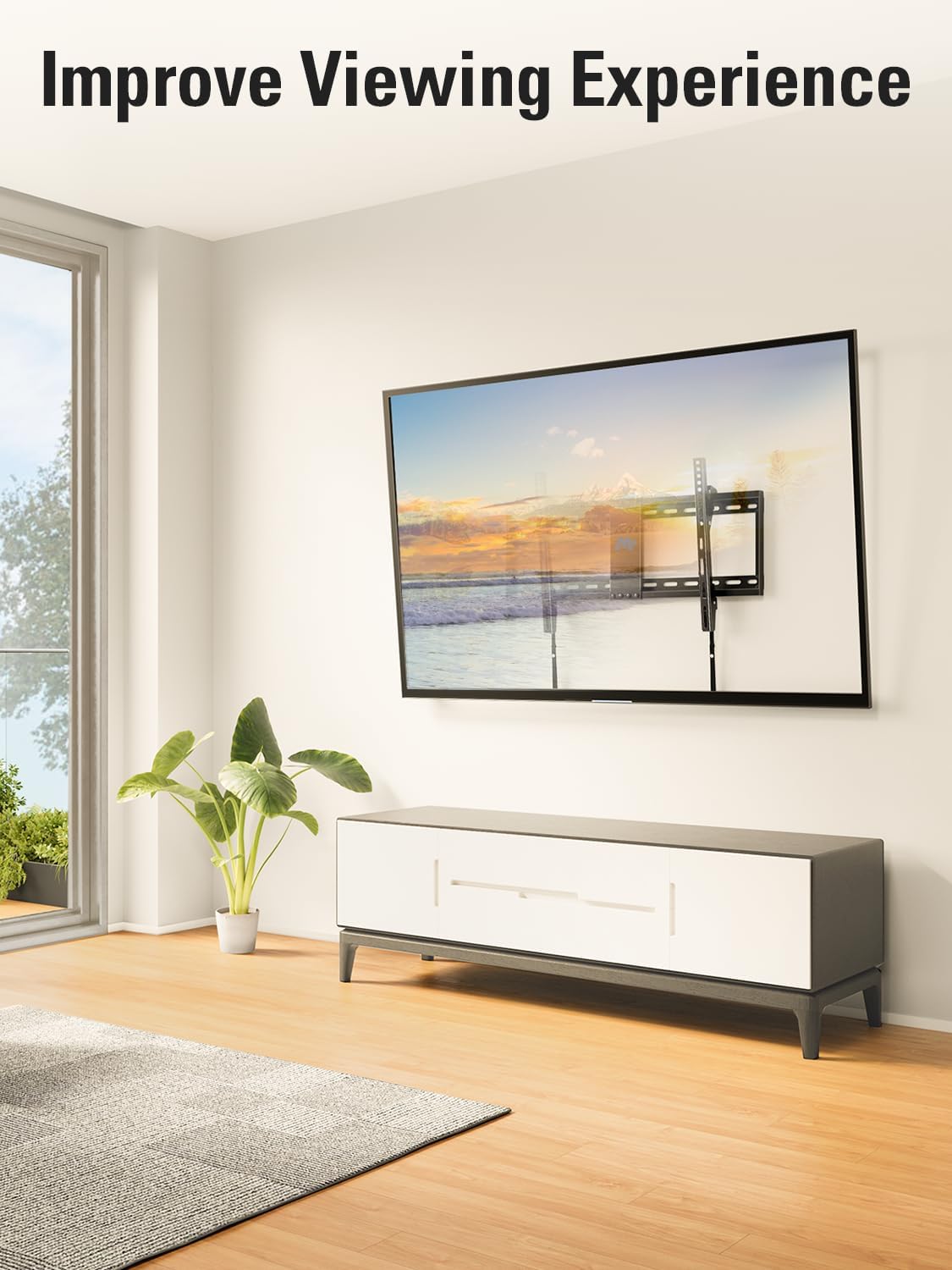 Mounting Dream TV Wall Mount - Universal Tilt Design for 37-75 Inch TVs | 132lbs Capacity, Max VESA 600x400mm