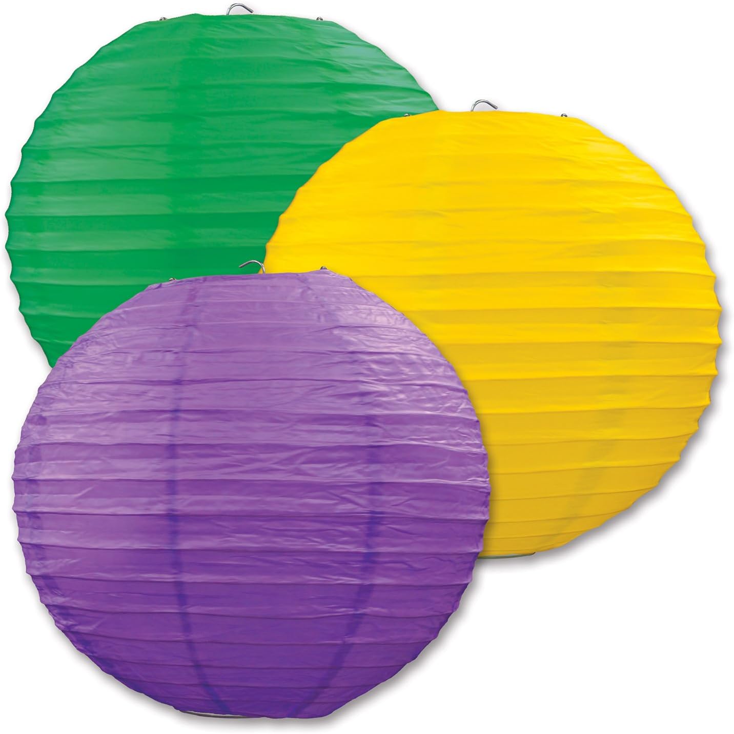 Lavender Paper Lanterns - 3 Pack Decorative Hanging Ceiling Decor for Birthdays, Showers & Events