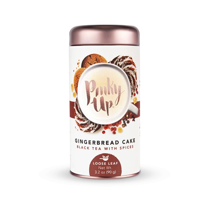 Pinky Up Gingerbread Tea - Loose Leaf Fall Flavored Black Tea, 40-60mg Caffeine Per Serving, Naturally Low Calorie & Gluten Free in 2.5Oz Tin, 25 Servings