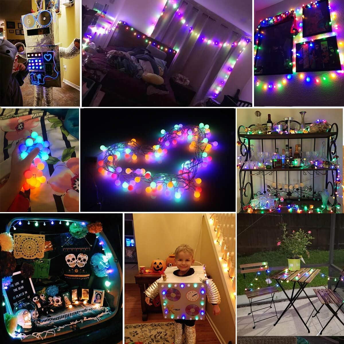 ALOVECO 18ft LED String Lights - 50 Waterproof Globe Fairy Lights with Remote & 8 Modes for Indoor/Outdoor Decor
