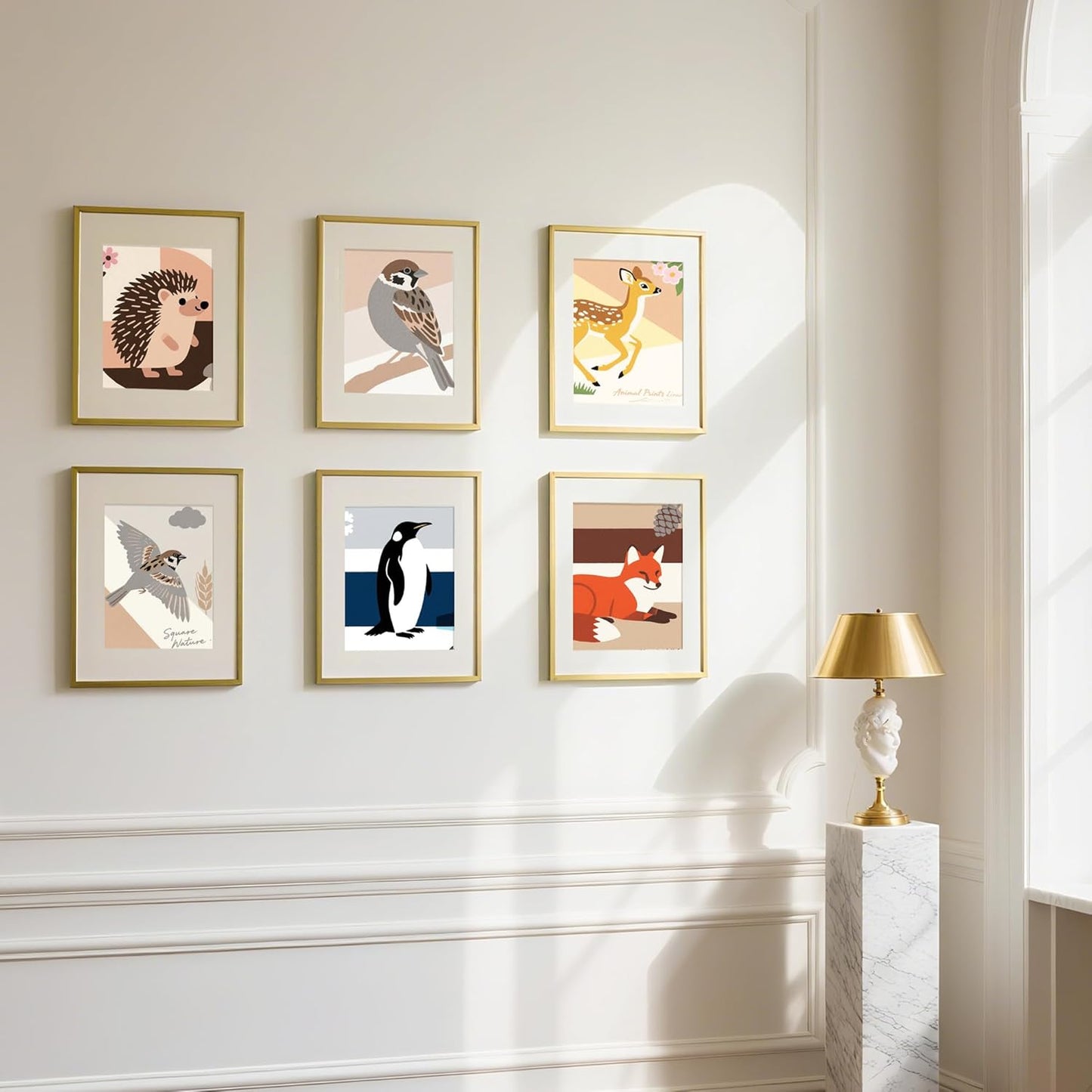 Upsimples Aluminum Picture Frame - Gold 11x14 for 8x10 Photos with Mat | Wall Hanging Metal Frame