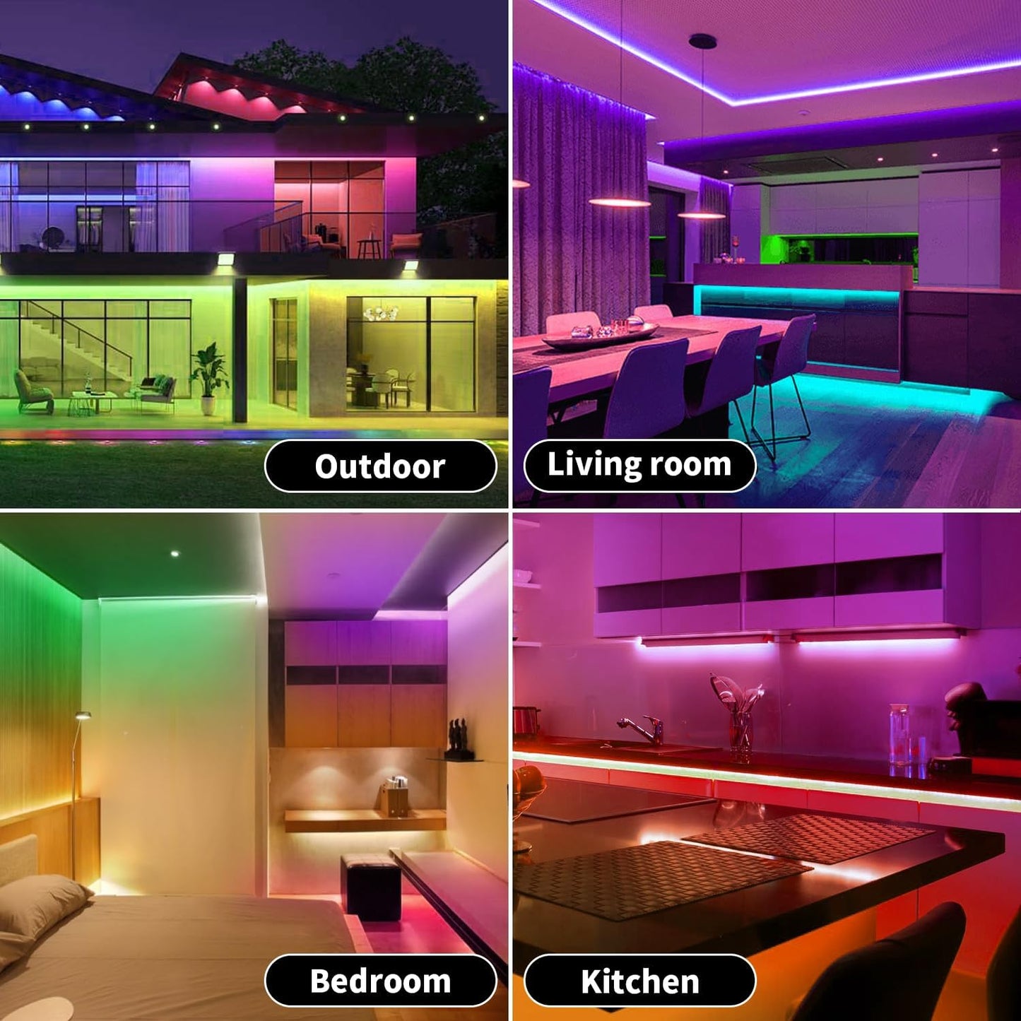 iNextStation RGB Smart IC Neon Rope Lights, 16.4ft LED Neon Flex with Power Adapter, Dynamic LED Strip Lights for Bedroom Gaming Room Wall Decor, Support Cutting, Music Sync, Smart APP Control