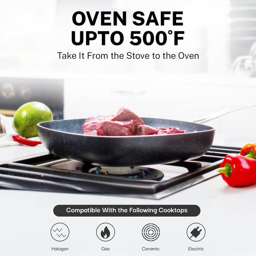 GRANITESTONE 20 Pc Complete Pots and Pans Set Non Stick Cookware Set with Saute Pan, Bakeware, Steamer, Cooking Utensils, Made Without PFOA PFOS, Oven and Dishwasher Safe
