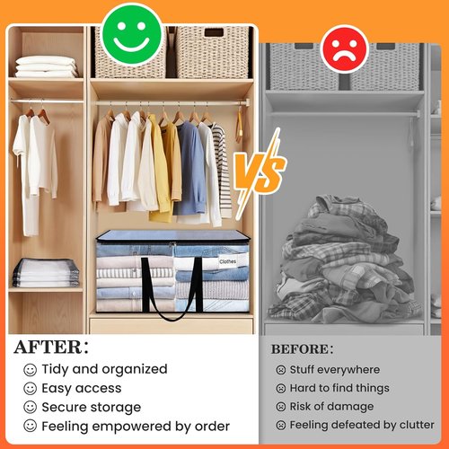 Extra Large Heavy Duty Moving Bags - Strong Zippers & Handles | 93L Storage Tote for Home & Dorm (8 Packs)
