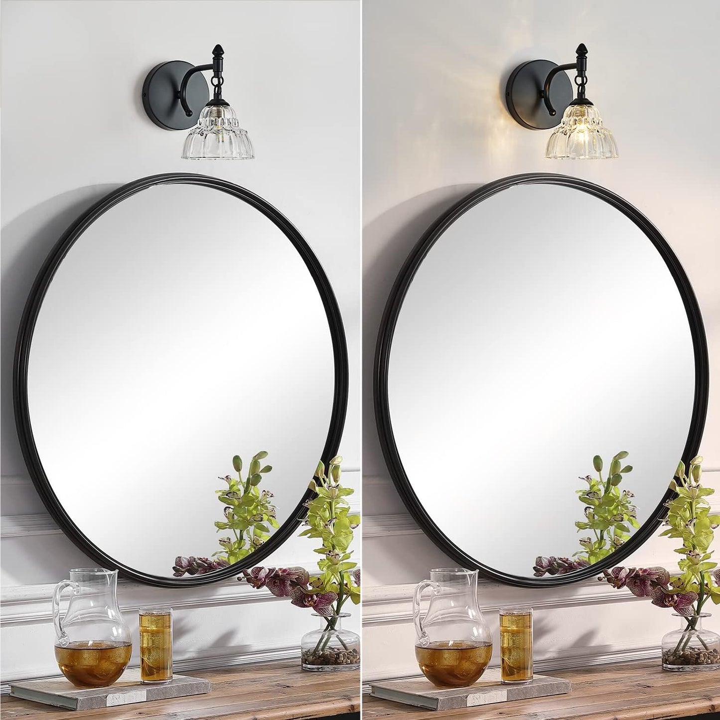 Modern Bathroom Vanity Lights - Matte Black Wall Sconces with Over-Mirror Light Fixture for Bathroom, Powder Room