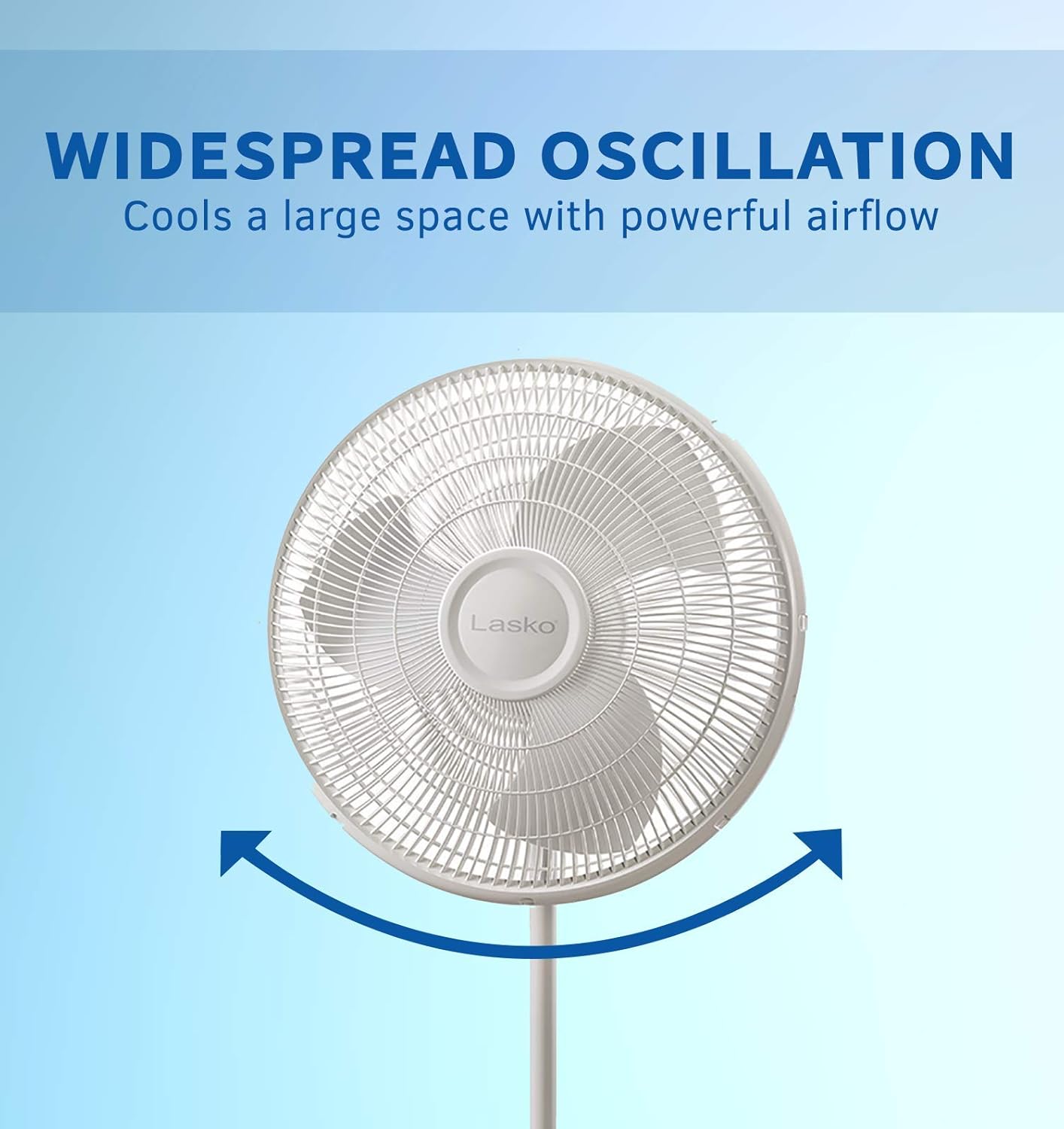 Lasko Elegance and Performance Pedestal Stand Fan, 3-Speeds, 90 Degree Oscillation, Adjustable Height, Timer, Remote for Indoor, Bedroom, Living Room, Home Office, Dorm Use, 18 Inch, White, 1850