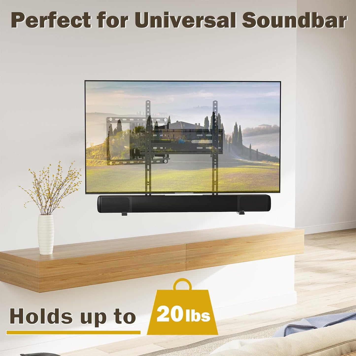 Mounting Dream TV Wall Mount - Swivel & Tilt for 32-65 Inch TVs | Includes Soundbar Bracket MD5425
