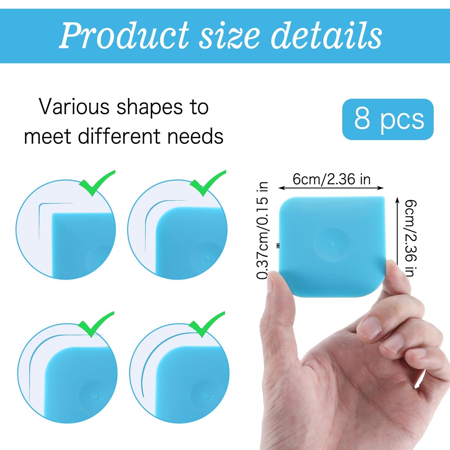 Ptwola 8 Pcs Pan Dish Scraper Tool Pot Food Scraper Non-Scratch Scrapers Nylon Non-Slip High Heat Resistant Cast Iron Cleaning Scrapers for Multifunctional Kitchen Grease Burnt Food