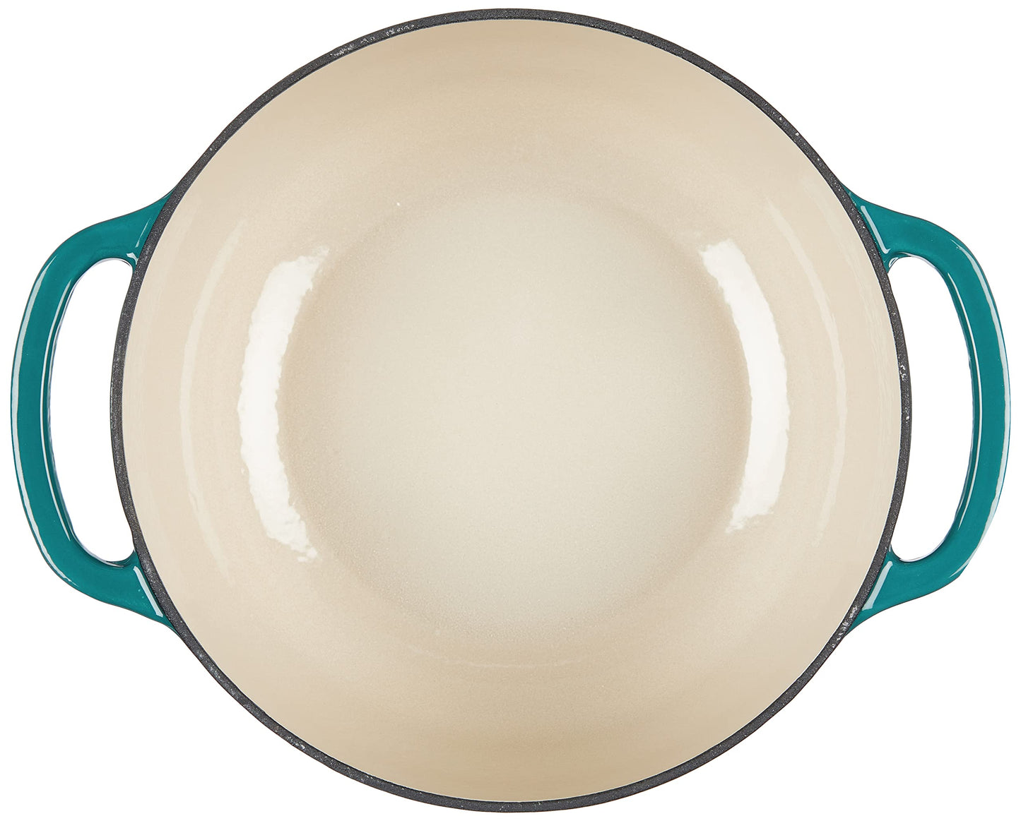 Lodge 4.5 Quart Enameled Cast Iron Dutch Oven with Lid – Dual Handles – Oven Safe up to 500° F or on Stovetop - Use to Marinate, Cook, Bake, Refrigerate and Serve – Lagoon