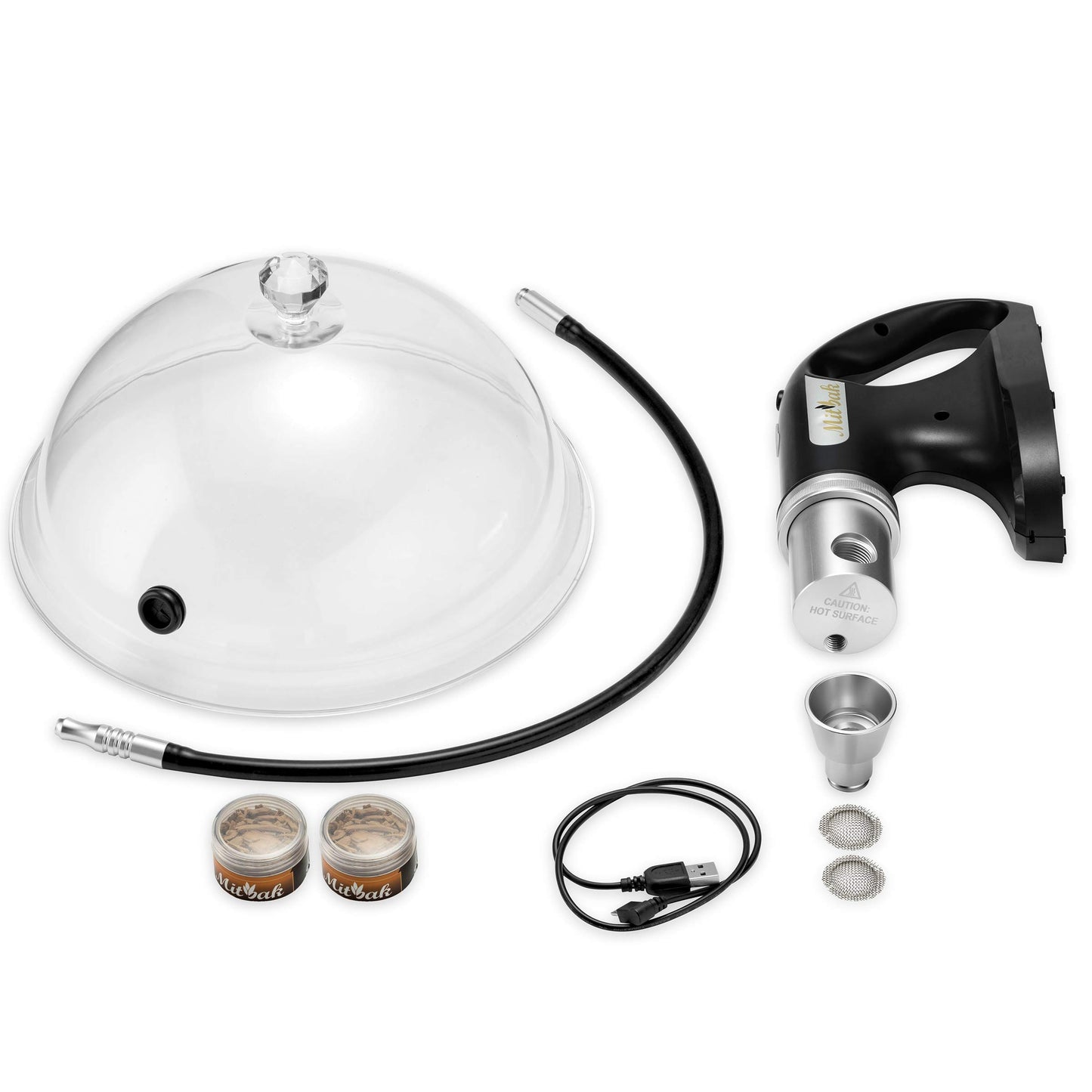 Mitbak Cocktail Smoker Kit With Dome Lid And Woodchips, Whiskey Smoker Kit, Bourbon Smoker Kit, Portable Smoking Gun, Bourbon Gifts for Men, Indoor-Outdoor Smoke Infuser Machine, Excellent Gift