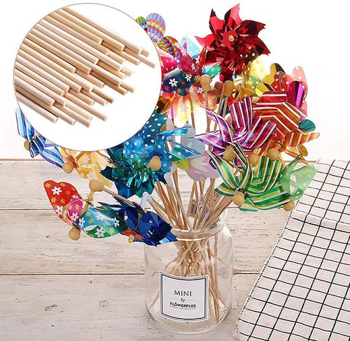 HOPELF 100PCS Dowel Rods - 1/8 x 12 Inch Bamboo Sticks - for Crafts, Cake Dowels and DIYers