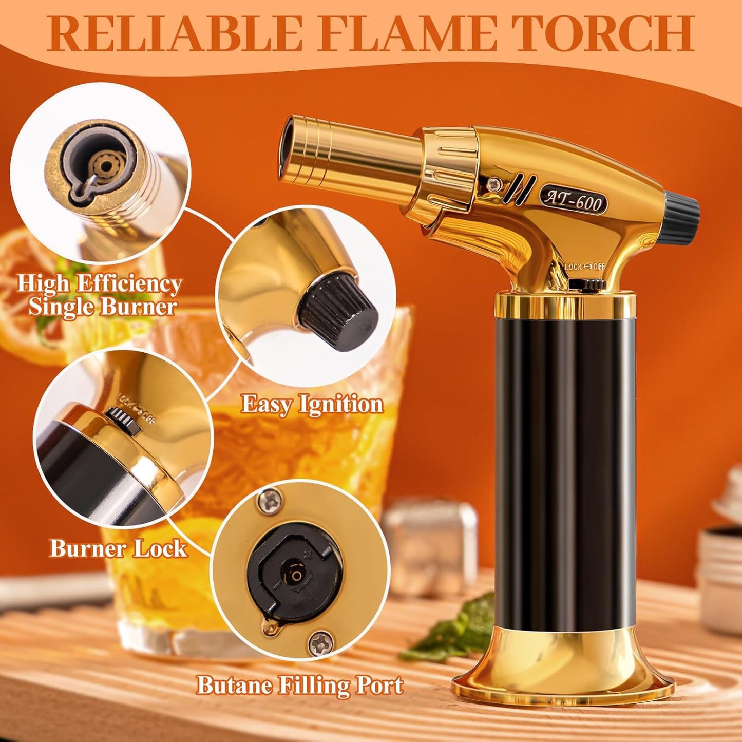 SJEhome Cocktail Smoker Kit with Torch, 6 Flavors Wood Chips, Rugby Shaped Bourbon Whiskey Smoker Infuser Kit, Old Fashioned Drink Smoker Kit, Birthday Whiskey Gifts for Men, Dad, Husband (No Butane)