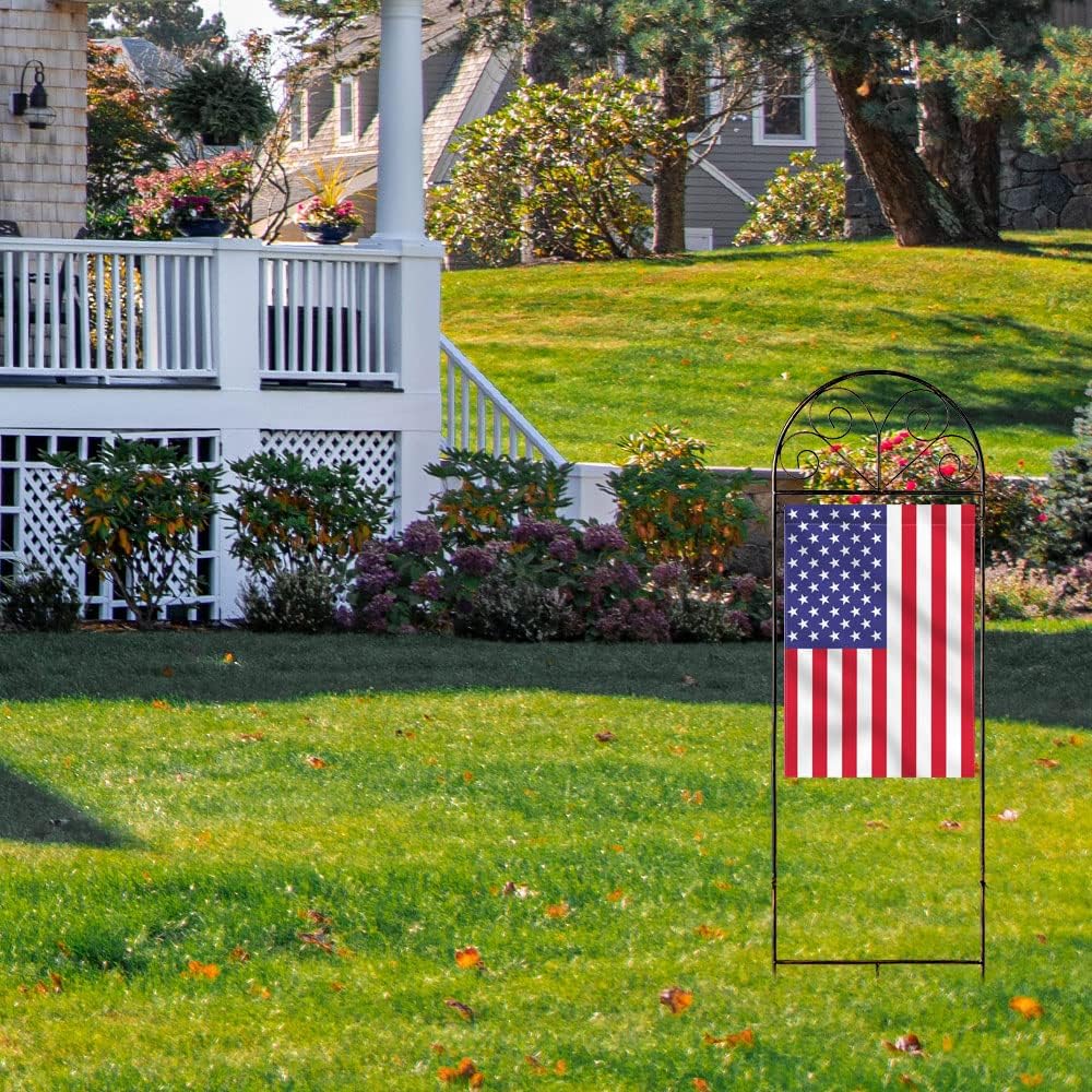 YEAHOME Garden Flag Holder Stand - Weatherproof Metal Flag Pole for All Seasons | Durable Outdoor Decor