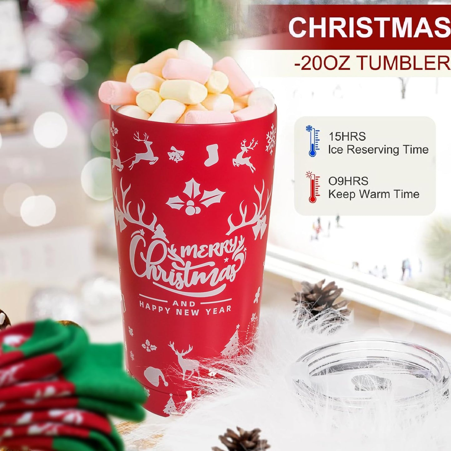 8Pcs Christmas Basket Gift for Women, Christmas Tumbler Holiday Gifts Basket for Women,Mom Wife Girlfriend Sister Her, 2024 Xmas New Years Gift Ideas for Women Who Have Everything