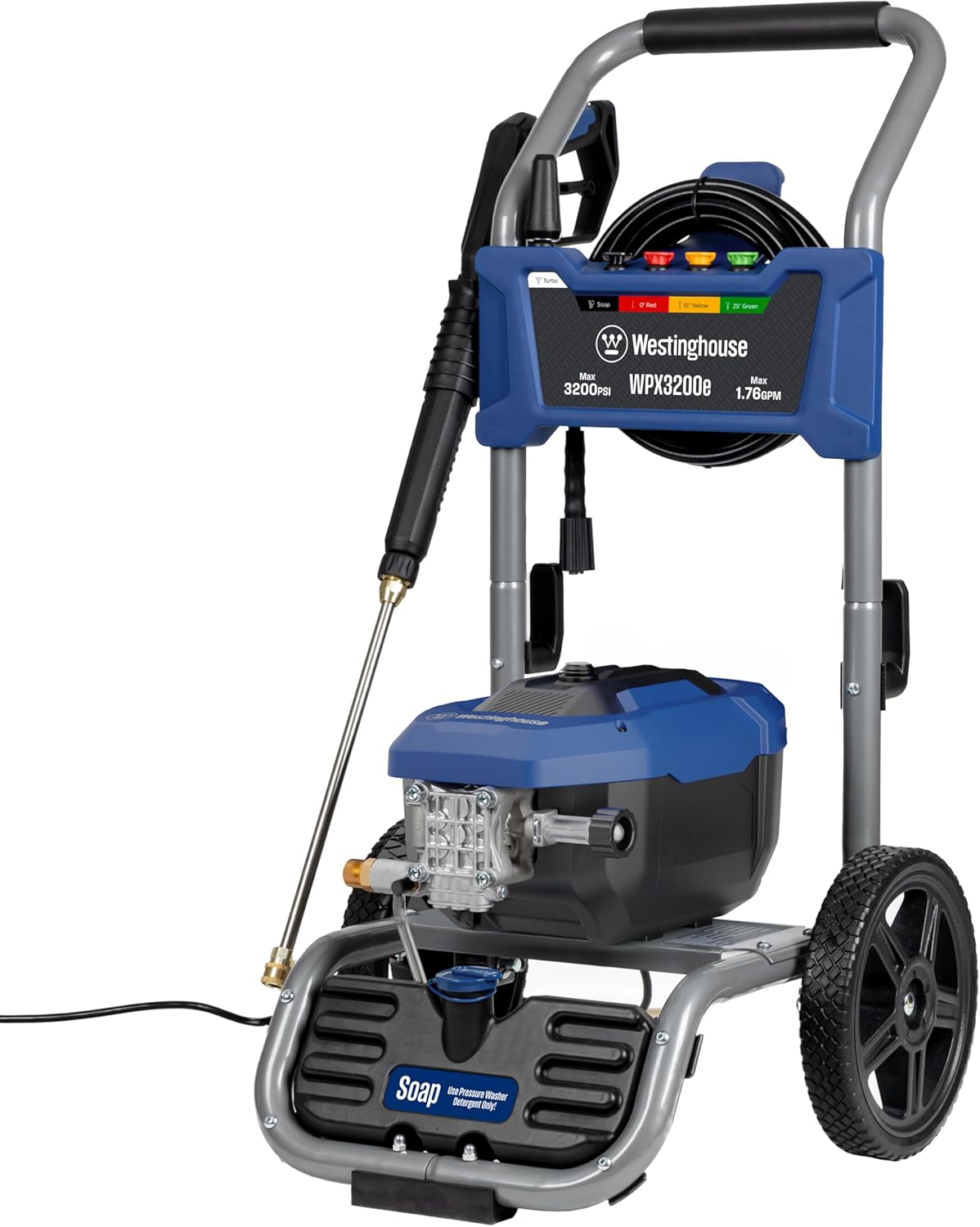 Westinghouse WPX3200E Electric Pressure Washer - 3200 Max PSI, Onboard Soap Tank & 5 Nozzle Set