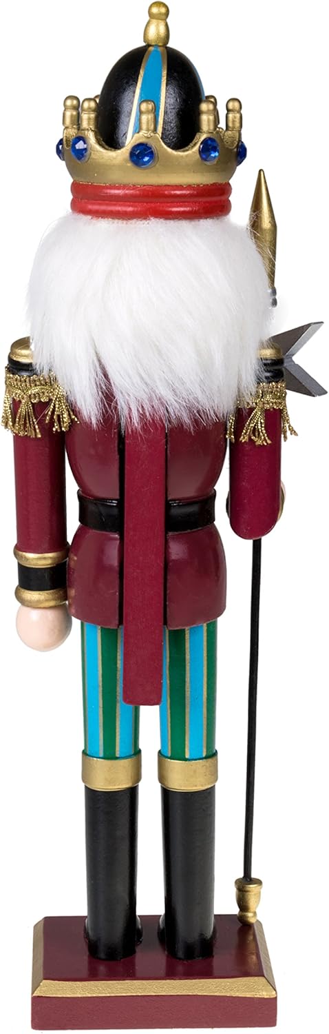 Red Prince 12-Inch Wooden Nutcracker - Festive Christmas Décor for Shelves & Tables