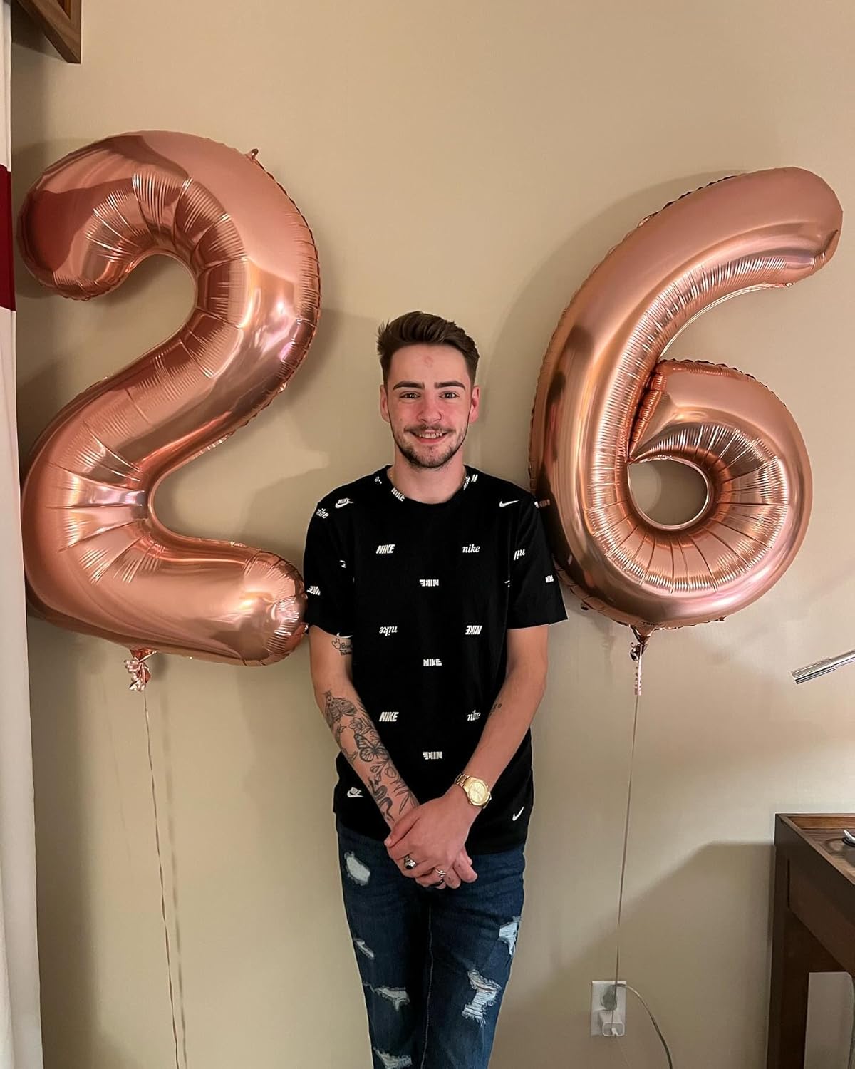 Rose Gold Number 25 Balloon - 40 Inch 25th Birthday Decoration for Men & Women