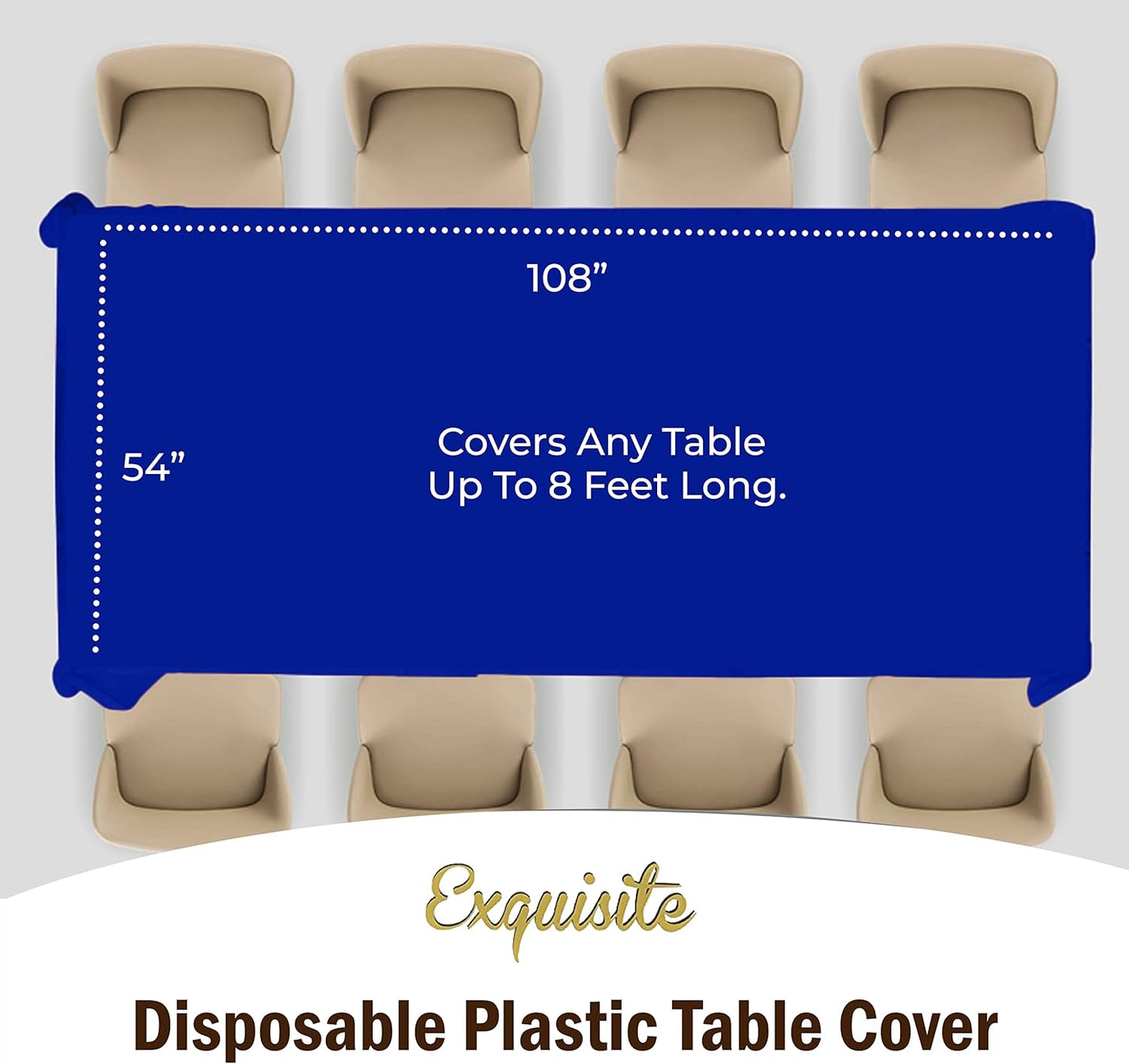 Ivory 84-Inch Round Tablecloth - 12-Pack Premium Plastic Party Supplies
