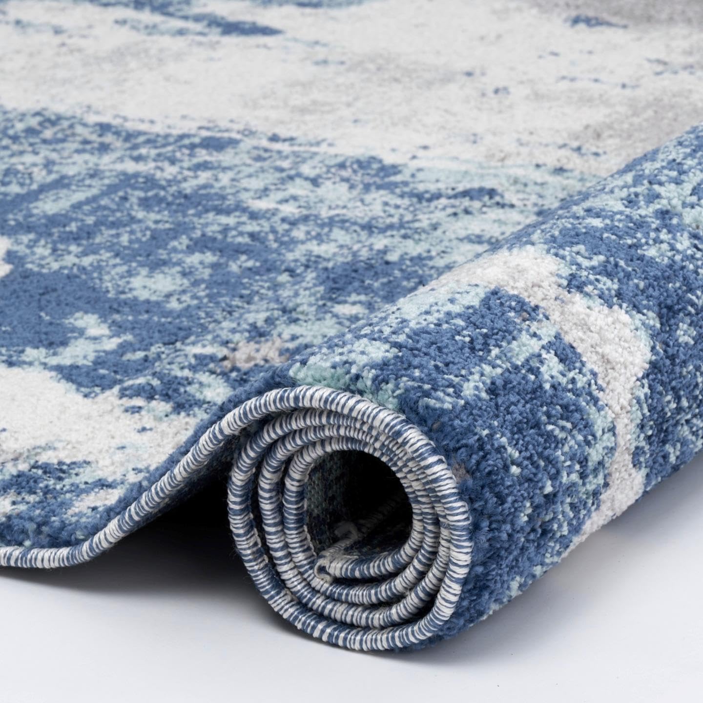 LUXE WEAVERS Euston Collection D.Blue-L.Blue 4x5 Modern Abstract Area Rug